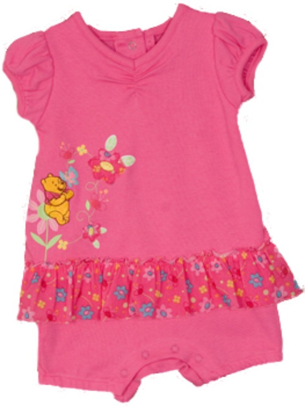 Disney - Baby Girls' Vintage Pooh Pink Romper